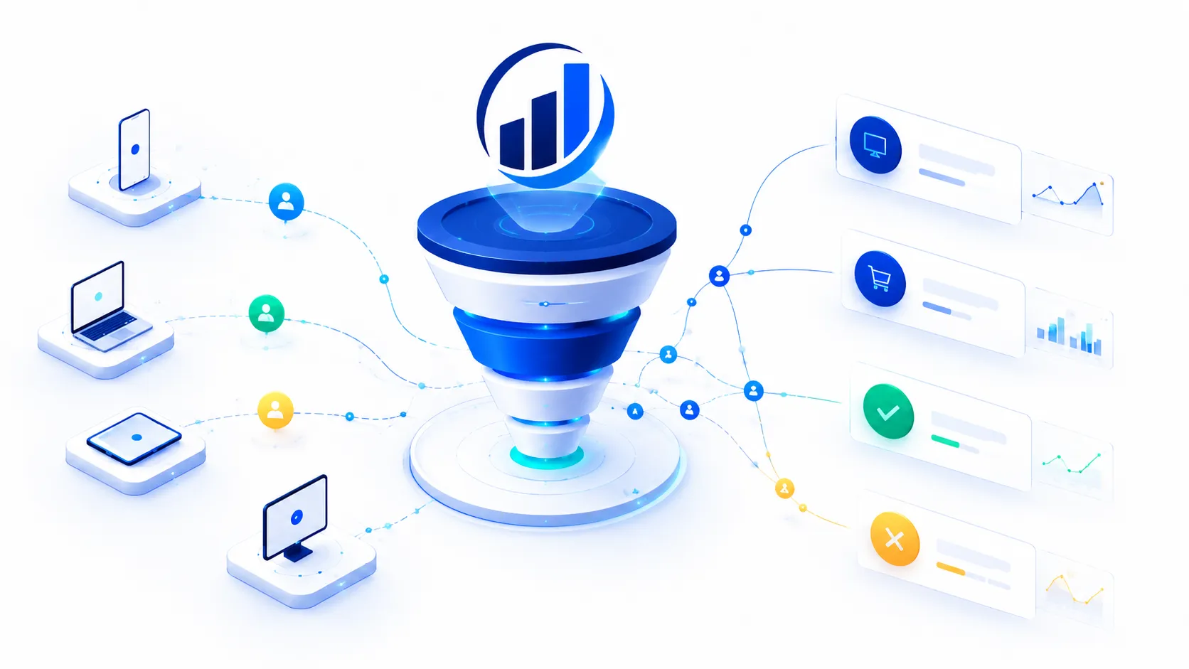 Funnels and custom events analytics visualization