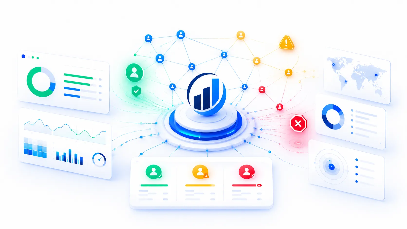 Traffic quality dashboard with trusted, suspect, and risk signals